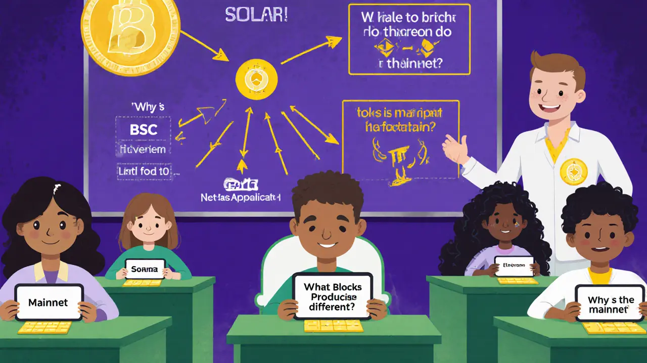 People taking a quiz about Solar Network&#039;s blockchain technology in a classroom