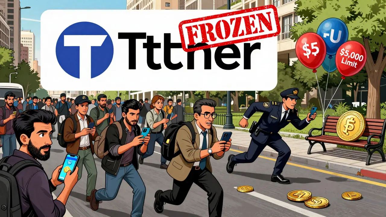 Iranians using VPNs to send DAI coins as Tether freezes USDT and digital rial sits unused.