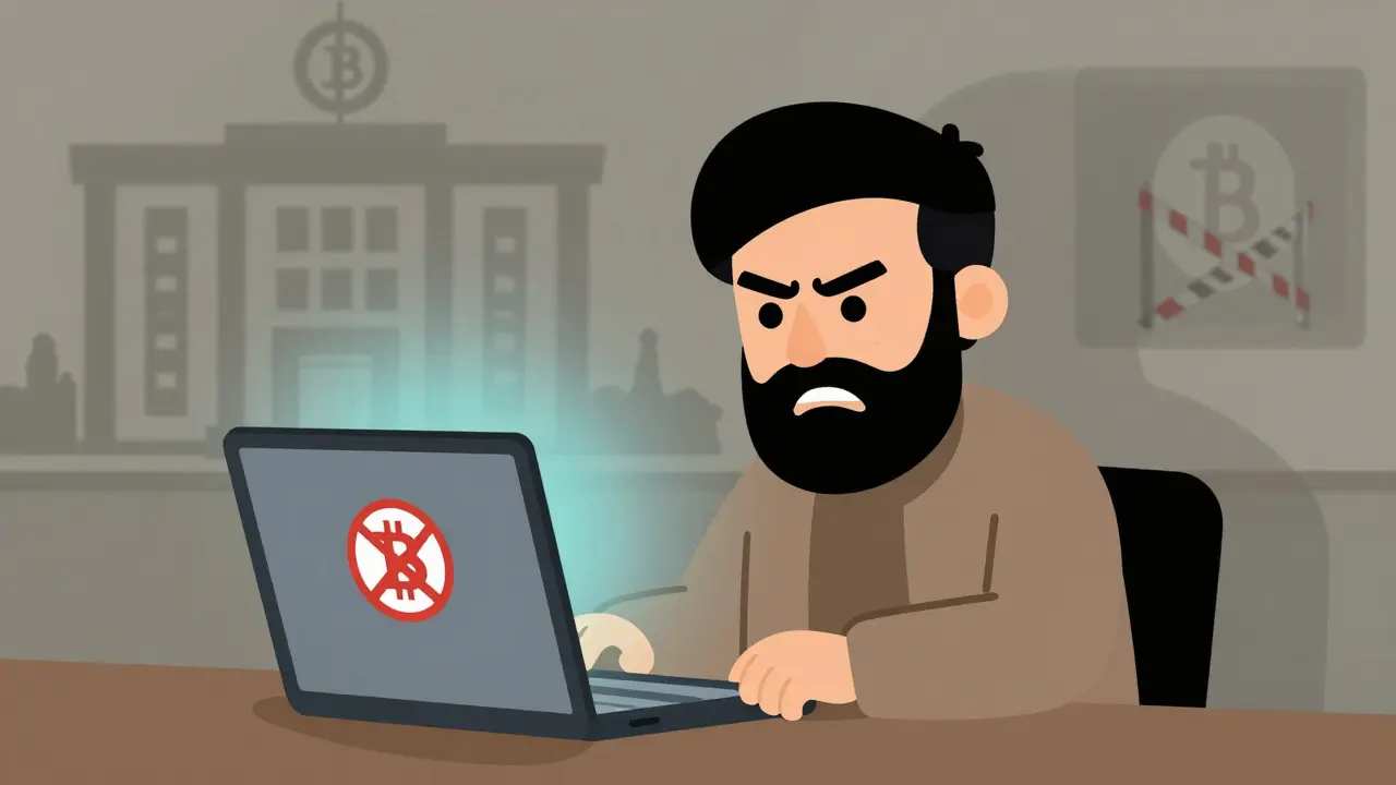 Iranian citizen using VPN to access Bitcoin despite government blocks.
