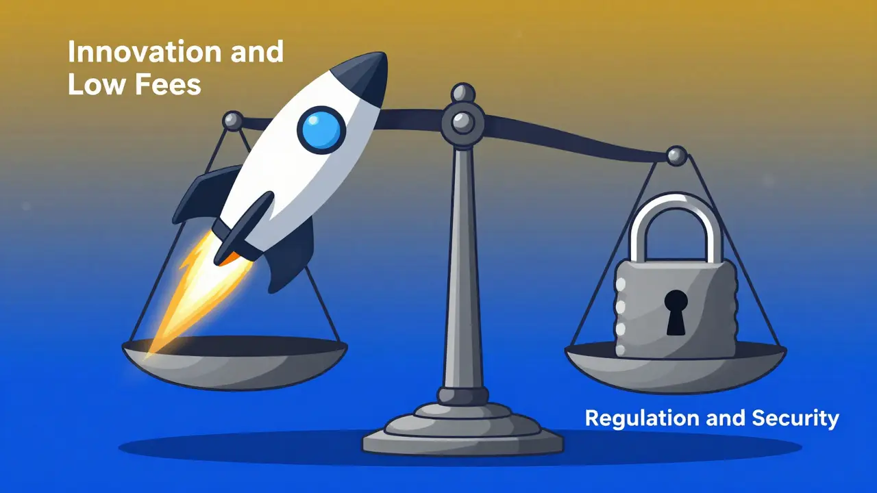 A digital balance scale weighing a fast rocket against a government regulatory seal