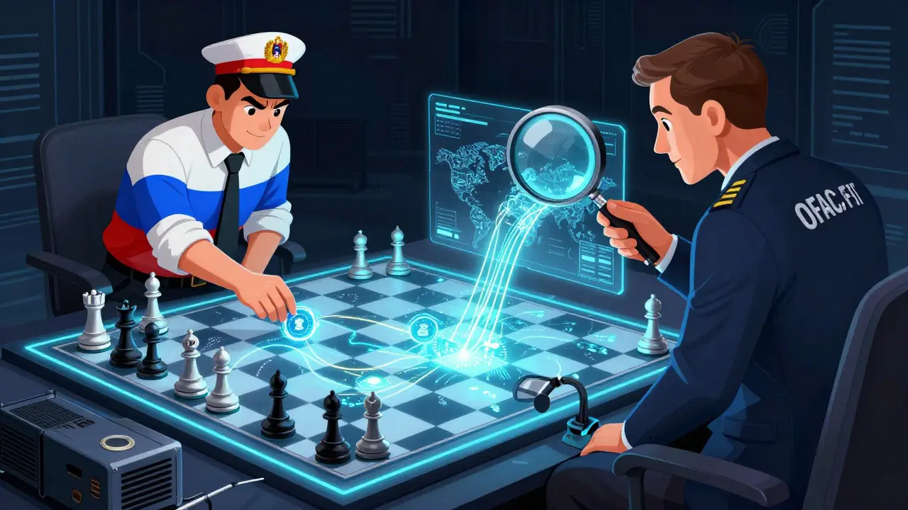 A digital chess game between regulators and state actors on a holographic world map