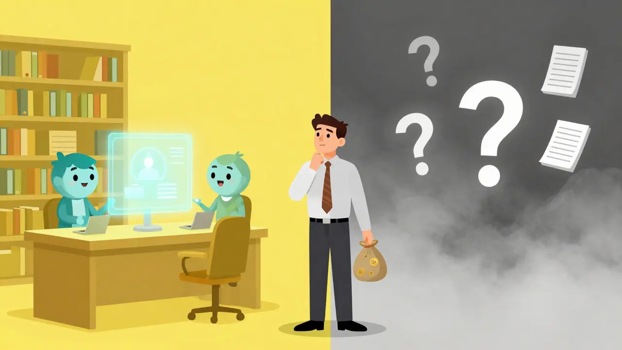 Investor weighing user-friendly education against a fog of missing data