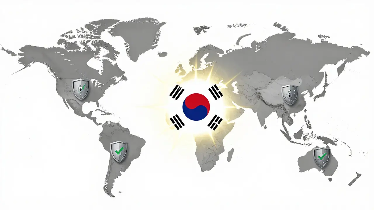 Global map showing South Korea's regulations triggering worldwide crypto compliance upgrades.
