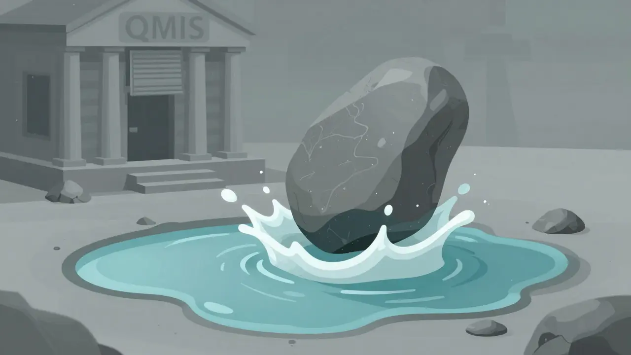 Stone dropping in shallow puddle representing low liquidity