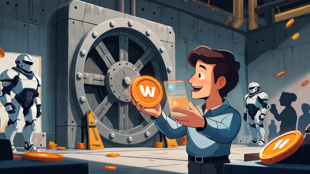 Secure vault scene showing WBTC custody and DeFi usage