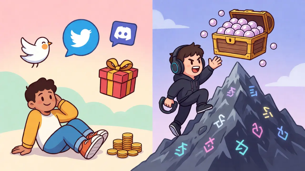Split illustration contrasting casual social task completion with intense competitive leaderboard climbing.