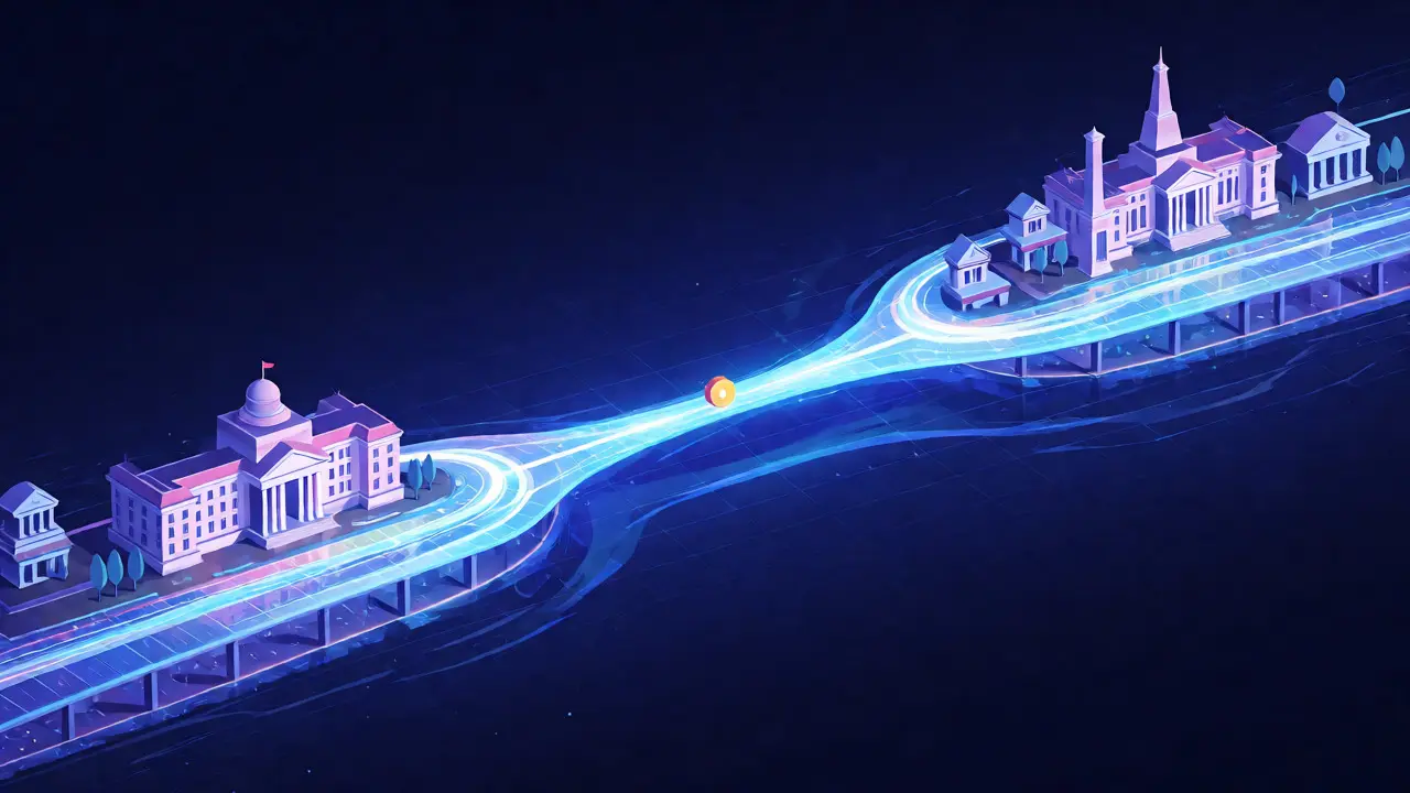 Direct digital payment bridge connecting countries instantly without middlemen.