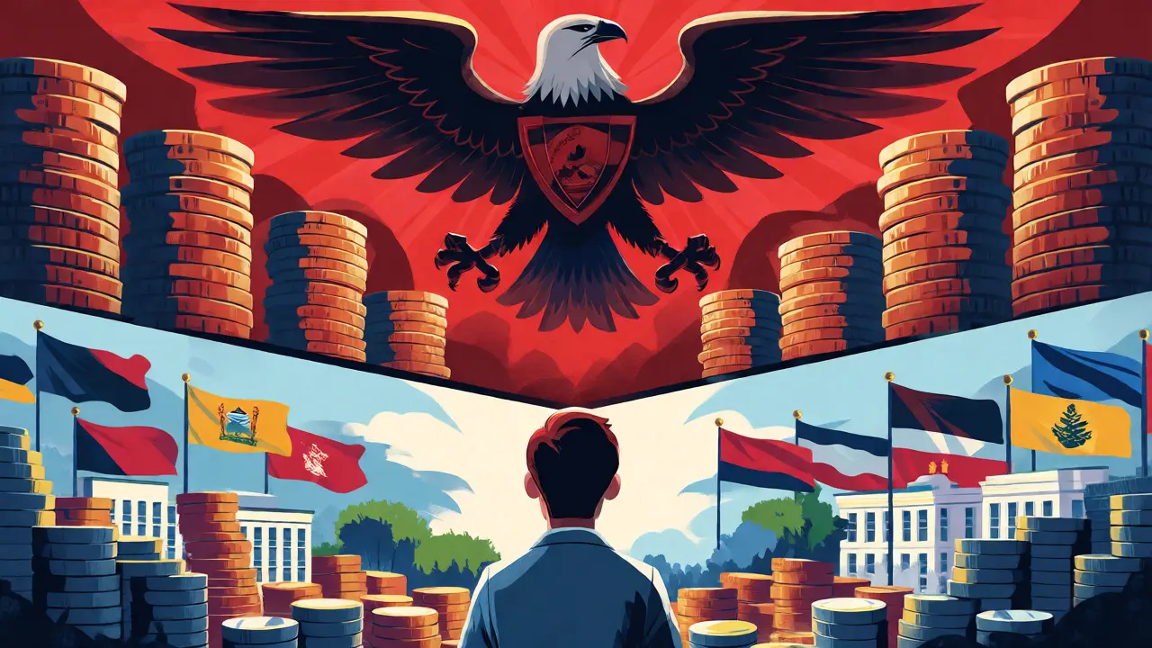 Graphic depiction of federal vs state oversight thresholds for crypto issuers