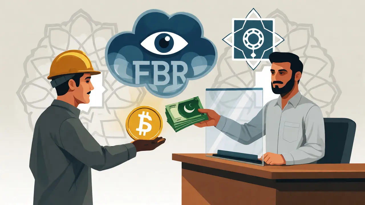Miner exchanging crypto through intermediaries to bank
