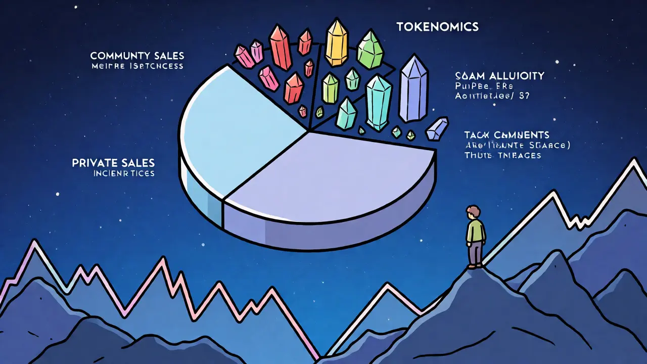 Visual metaphor for SHELL token distribution and market volatility